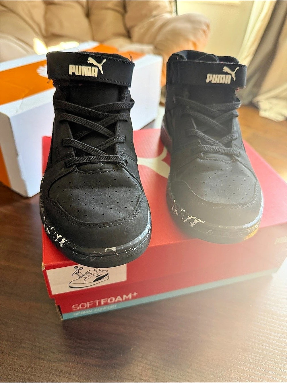 PUMA Rebound LayUp Hi High Top Sneakers Boys US 1C Black